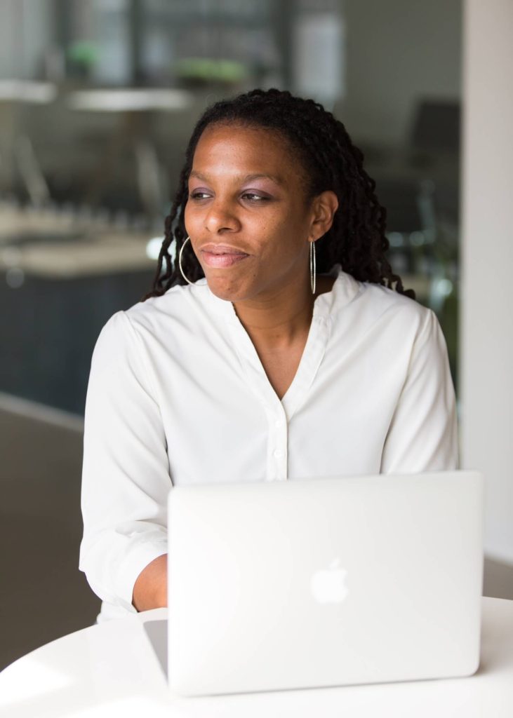 Woman using computer